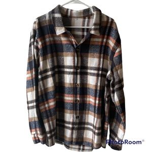 NWOT Mens Plaid Casual Long Sleeve Lightweight Jacket  | Size XL